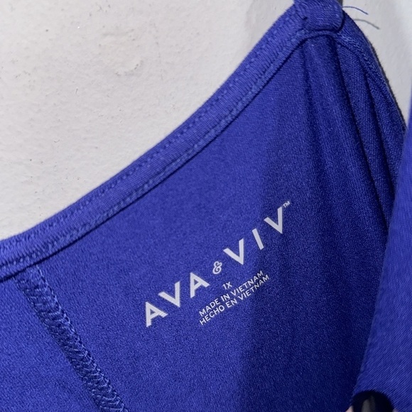 Ava & Viv dress blue knot front summer spaghetti straps adjustable NEW 1x - Picture 3 of 5